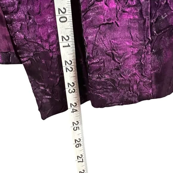 Alex Evenings Vintage Blazer Jacket Women 8 Purple Crinkled Cocktail Whimsygoth - Picture 10 of 15